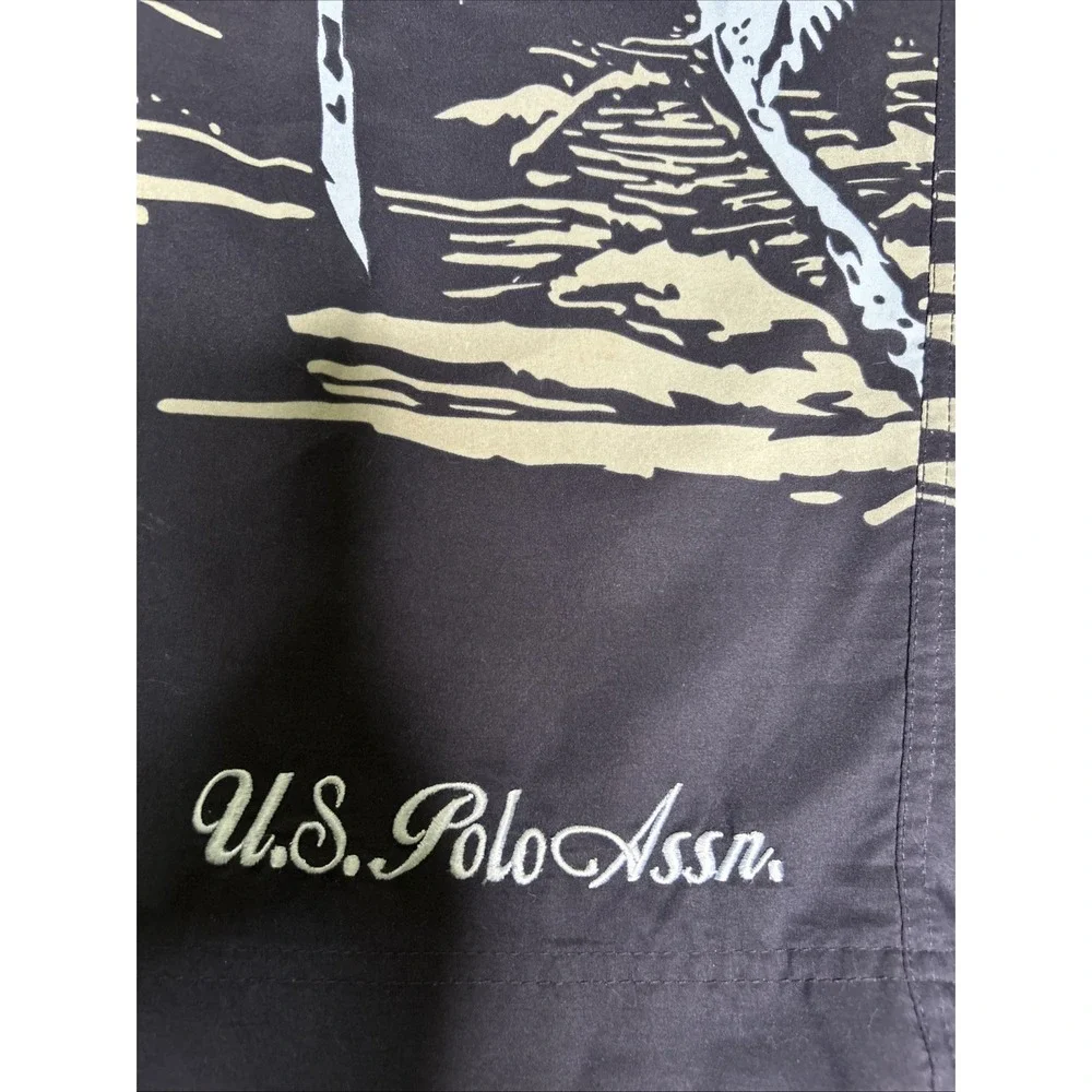 U.S POLO Men's Multicolor Palm tree‎ design Swim trunks Medium